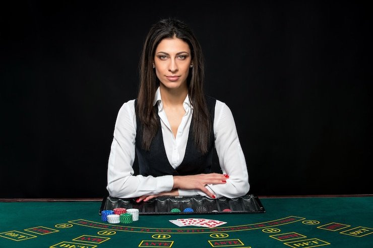 Live blackjack table with multiple camera angles streamed on bl8